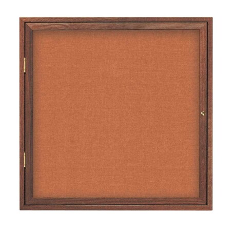 United Visual Products Single Door Slim Enclosed Radius EZ Tack Board, 24"x36", Gold/Black UVRDS23EZ-BLACK-GOLD